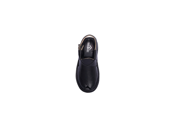 Black Leather Peshawari Sandals